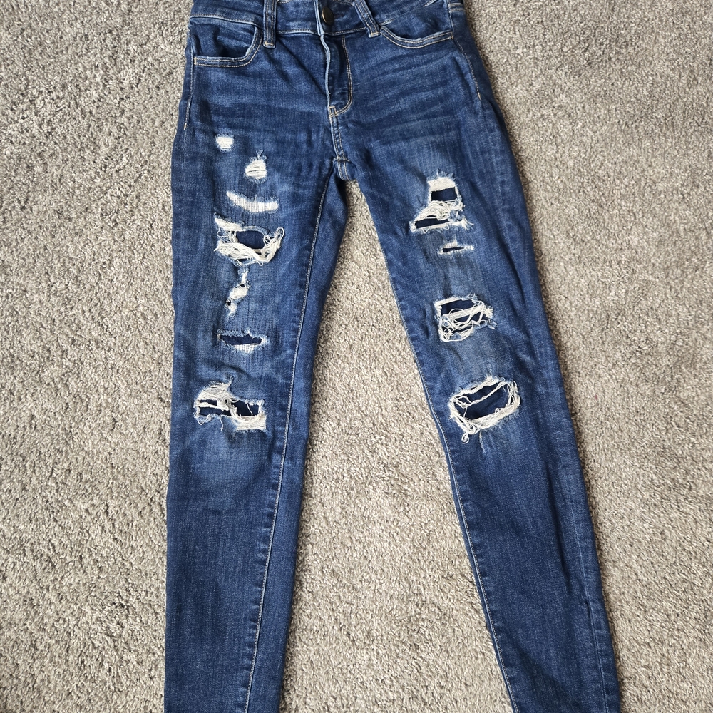 American Eagle Outfitters Ripped Blue Jeggings
